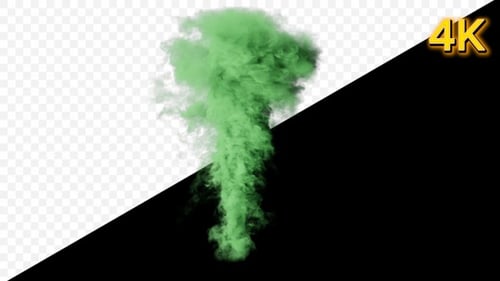 Looping Green Tornado Smoke Alpha 4K Element