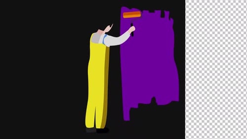 Painting A Wall 2D Animation | Alpha Channel