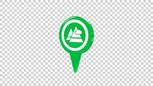 Mountain Map Location Pin Green