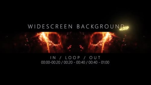 Abstract Fiery Particles Widescreen Background Loop
