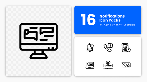 Notification & Alert Animated Line Icons – Warning & Reminder Pack