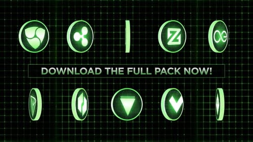 Futuristic 3D Digital Cryptocurrency Icons Pack
