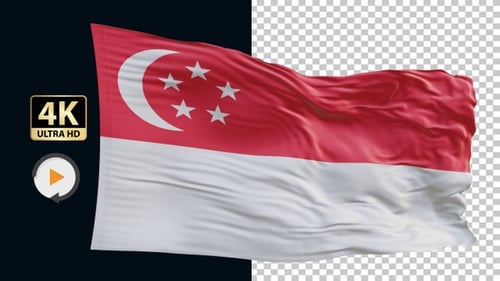 Singapore Flag 4K Loop Alpha