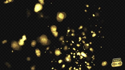 Golden Falling Bokeh Particles Overlay