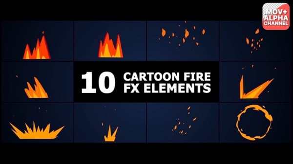 Animated Fire Transitions and Elements Pack, Transitions Motion ...