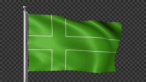 Realistic Waving Green Nordic Cross Flag Animation