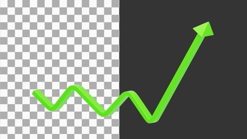 3D Sharp Up Graph | Alpha Channel