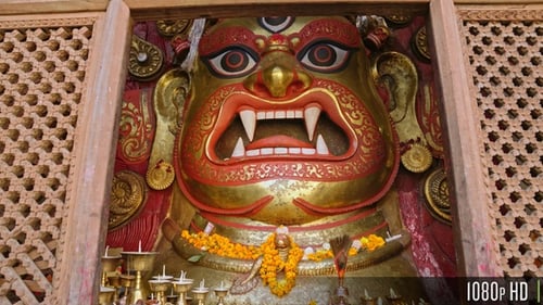 Sacred Seto Bhairab mask in Kathmandu Durbar Square in Kathmandu, Nepal