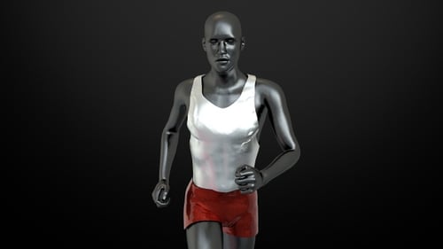 3D Animated Runner on Transparent Background