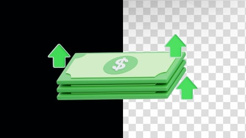 Dollar Growth Up 3D Animation
