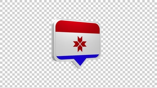 Mordovia Flag 3D Glossy Speech Bubble Location Pin