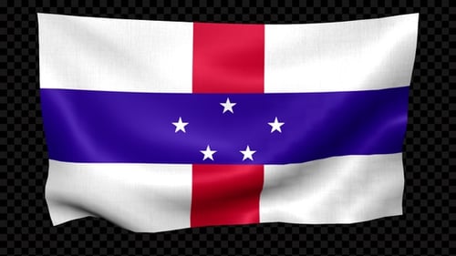 Realistic Netherlands Antilles Flag Waving Animation