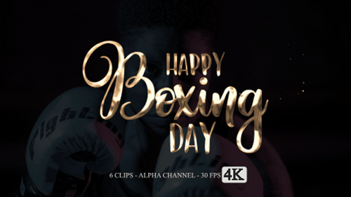 Happy Boxing Day Elegant Metallic Title Animation