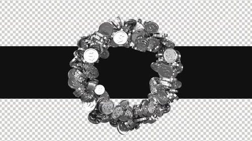 3D Silver Dollar Coins Circular Loop Animation