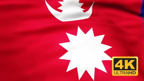 Realistic Waving Flag of Nepal Animation