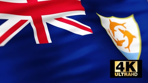 Anguilla National Flag Waving Realistic Seamless Loop