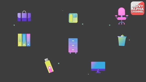 Office Work Icons | Motion Graphics