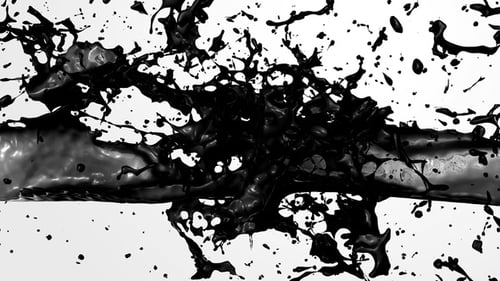 Black Ink Splash Collision