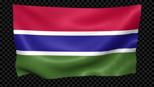 Gambia Flag Waving Looped