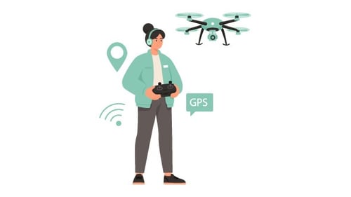 Female Drone Pilot Animation Alpha Channel