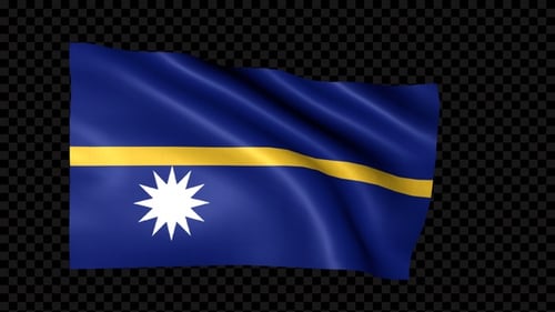 Nauru National Flag Waving Loop Animation