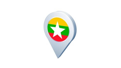 Pin-Symbol mit Flagge von Myanmar