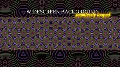 Acid Neon Flower Kaleidoscope Background Loop