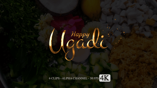 Animated Ugadi Celebration Script Text Reveal