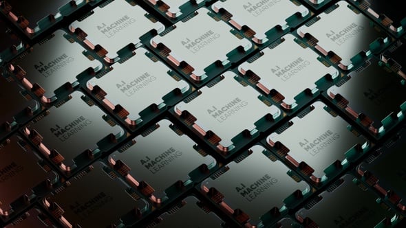 Animated CPUs Displaying AI and Cloud Computing Concepts, Backgrounds ...