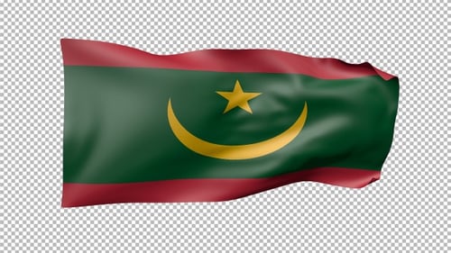 Mauritania National Flag Waving Animation