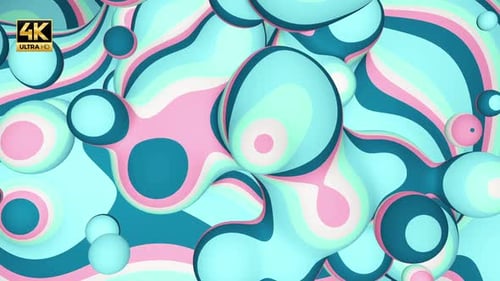 Seamless Looping Fluid Abstract Background with Colorful Shapes