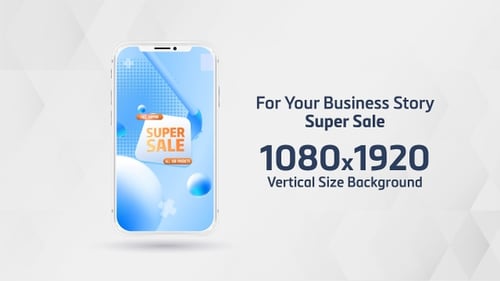 Super Sale Promotional Banner Animation with Abstract Elements