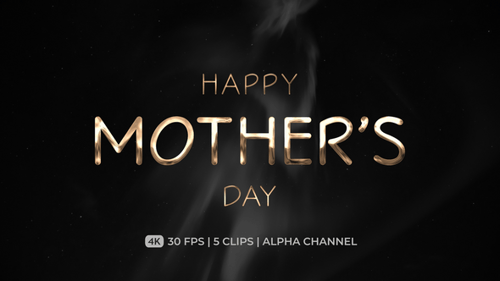Happy Mother's Day Metallic Text Animation Pack
