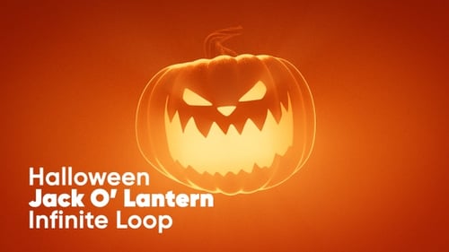 Spooky Glowing Halloween Jack-O-Lantern Zoom Animation Loop