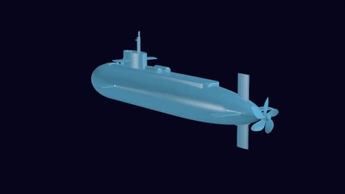 Rotating 3D Submarine Model Animation