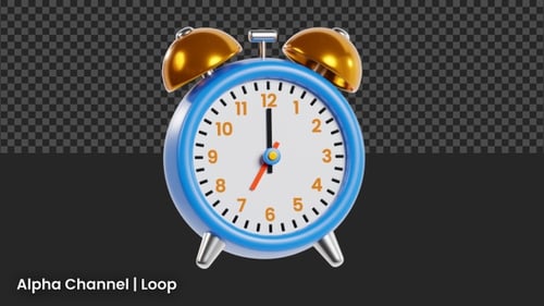 3D Alarm Clock Animation | Alpha Loop