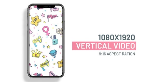 Girl Power seamless background pattern animation for social media posts