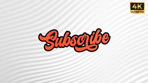 Animated Calligraphic Subscribe Button Title for Video Channels