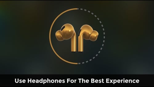 Luxury Golden Earbuds Rotating 3D Animation