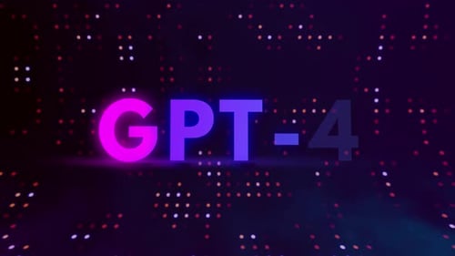 Gpt-4 Flackernder Texteffekt mit digitaler Hintergrundanimation