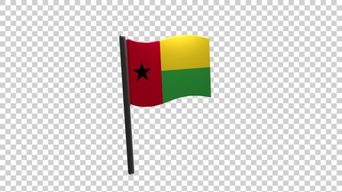 Waving Guinea-Bissau Flag 3D Animation