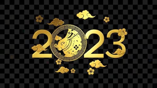 Golden 2023 Chinese New Year Rabbit Title Celebration
