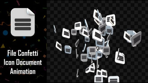 Datei-Konfetti-Symbol, Dokumentanimation