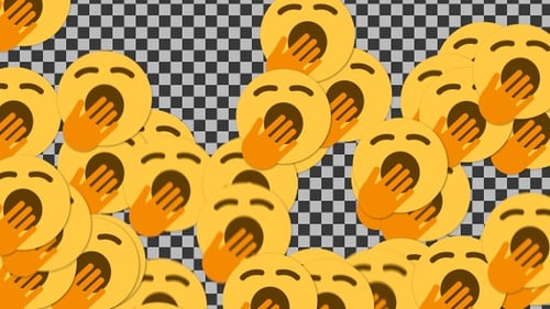Animated Yawning Emoji Overlay Background