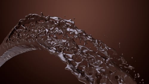 Smooth Chocolate Splash Arc with Transparent Background