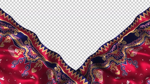 Tissu en tissu à motif ethnique indonésien Wave Songket Alpha Channel Lampung Siger Batik Loop