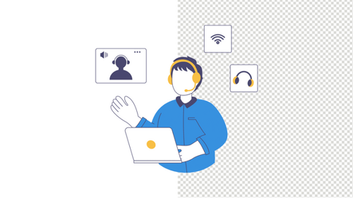 Flat Design Animation of Online Customer Support