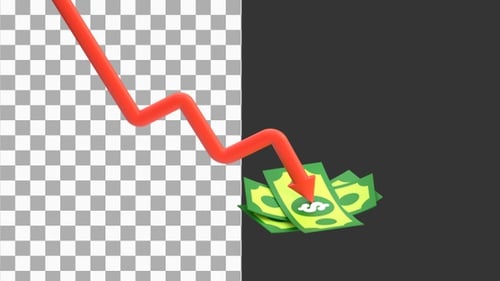 3D Stock Market Crash | Alpha Channel