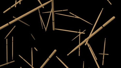 Falling Wooden Drumsticks Dynamic Background Animation