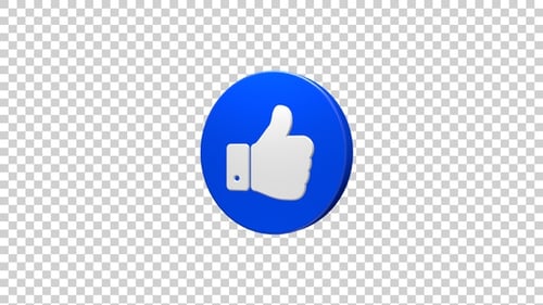 3D Social Media Like Button Rotating Animation